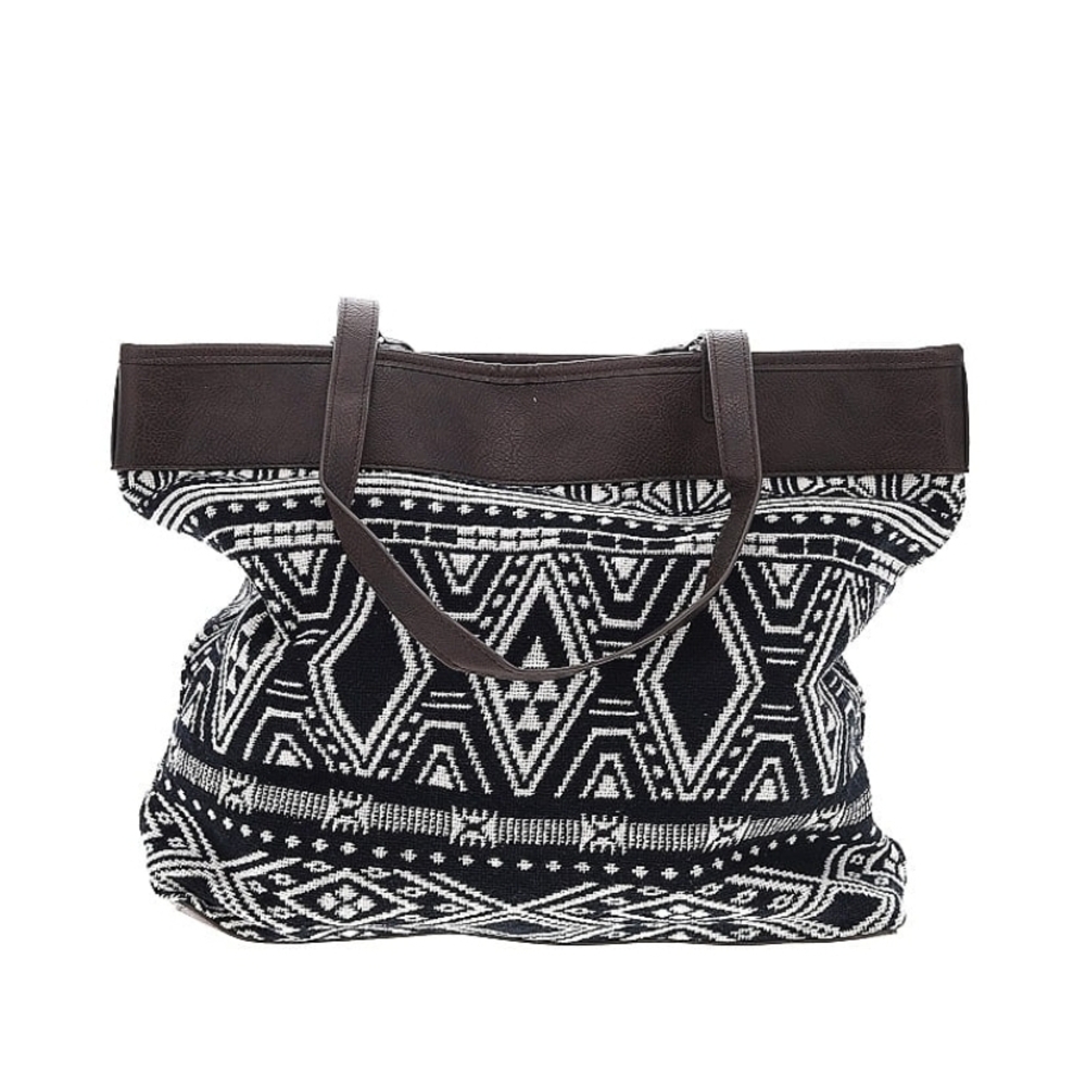 Thirty-One Black and White Patterned Tote